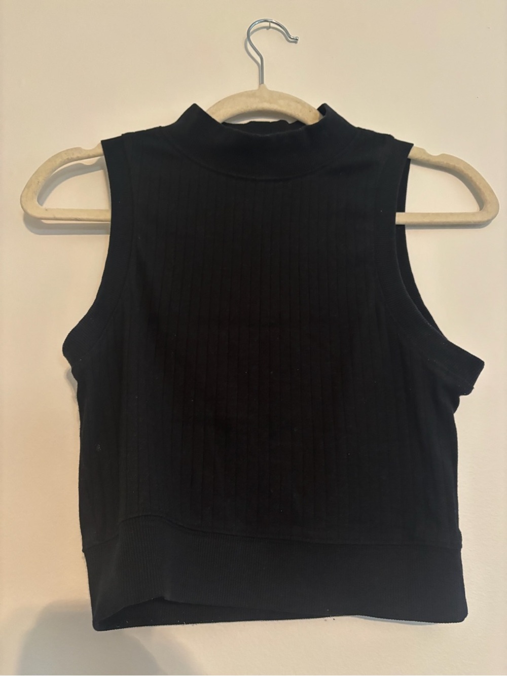 Brave Soul Black Ribbed Sleeveless Mock Neck Tank